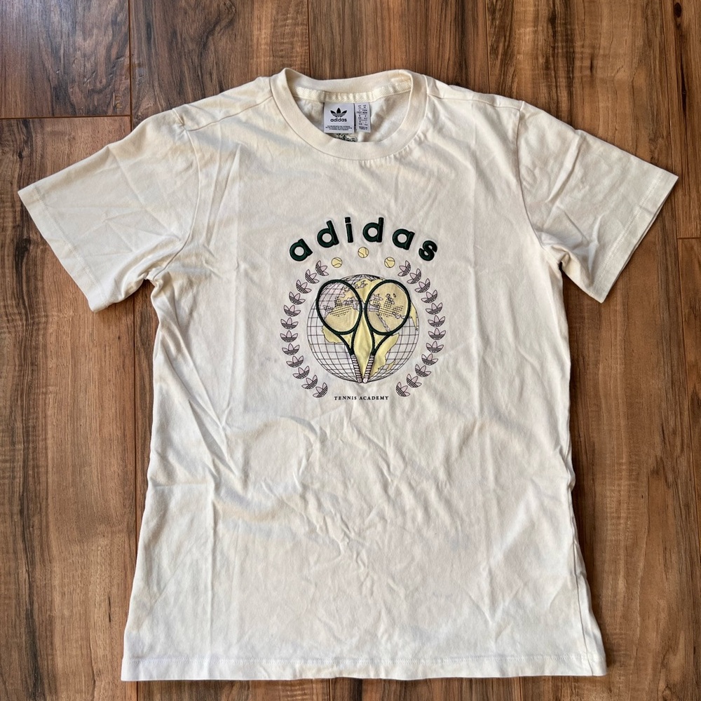 Vintage 90's Adidas Unisex Single Stitch Shirt Medium M Tennis Academy White T